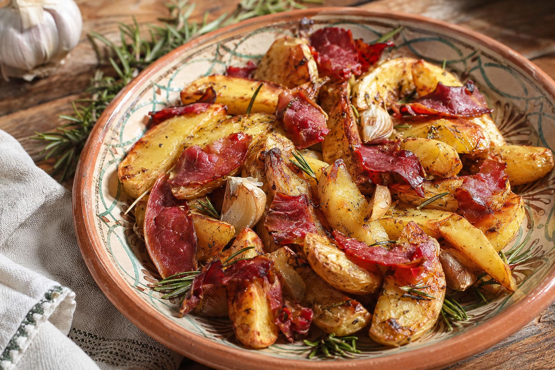 Roasted Potatoes with Smoked Beef and Rosemary